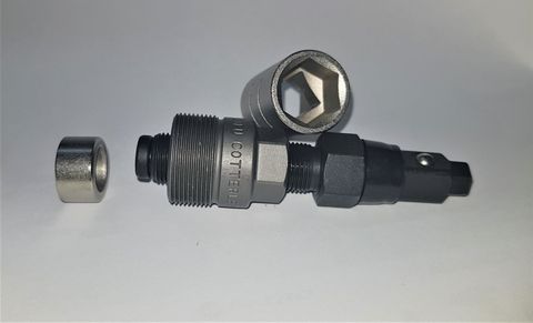 Tool, Crank Extractor - Square Taper & ISIS/Octa Link w/magnetic attachment - Includes 14/15mm socket/8mm Hex