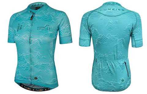 Jersey (RACE FIT), WOMENS, FUNKIER,  PRO, Rossini, Strong & Lightweight, short sleeve, elastic light grippers, MINT fashion design, MEDIUM (Fitting more like SMALL)