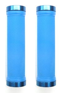 GRIPS  Lock-On, Dual Clamp, 130mm, with Plug, BLUE with Blue Rings