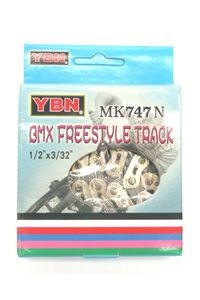 CHAIN - 1/2 x 3/32 x 116L, 'KOOL TYPE CHAIN', For BMX Freestyle Bikes, SILVER/BLACK (YBN MK-747NS)