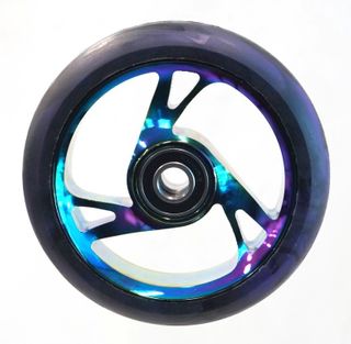 Scooter Wheel, Alloy Core, 125mm Diameter. 30mm Wide. incl abec-9 bearing. Suit 12mm Axle, METAL HEAT core