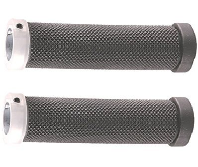 LOCK-ON GRIPS  130mm, black/gel, with one side lock, Quality Velo product. Phenomenal packaging!