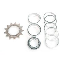 CONVERSION KIT - Single Speed, FLANGED CR-MO Drive Ring, 13T Lock Ring & Alloy Spacers (7 Spacers + Lockring)