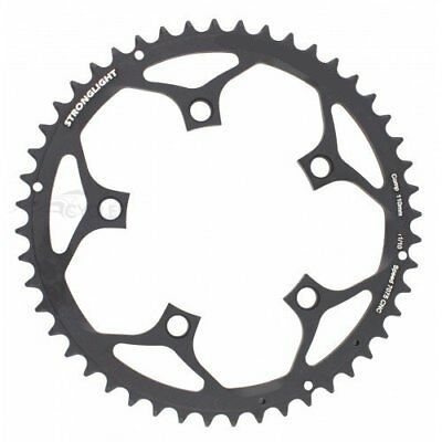 CHAINRING - ROAD "STRONGLIGHT", 50T, 7075 CNC Black - 110mm BCD, 5 Hole for 9/10 Spd