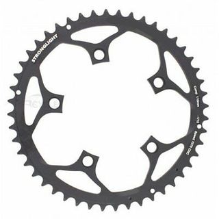 CHAINRING - ROAD "STRONGLIGHT", 50T, 7075 CNC Black - 110mm BCD, 5 Hole for 9/10 Spd