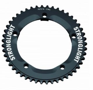 CHAINRING - TRACK "STRONGLIGHT", 46T, 7075 CNC Black - 144mm BCD, 5 Hole for TRACK 1/2" x 1/8" Spd