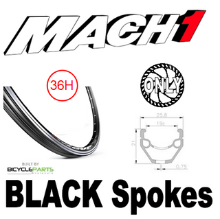 WHEEL - 26" Mach1 REVO 36H P/j Black Rim,  FRONT DYNAMO Q/R (100mm OLD) 6 Bolt Disc Sealed SP Black Hub,  Mach 1 BLACK Spokes