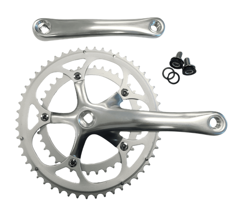 170mm x 39/53T Road Chainwheel Set - Diamond Taper, 7/8/9 Speed, 27mm Offset, Steel, Silver