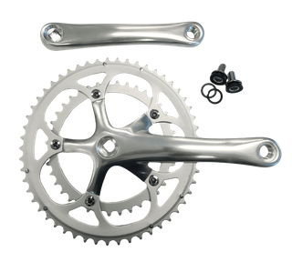170mm x 39/53T Road Chainwheel Set - Diamond Taper, 7/8/9 Speed, 27mm Offset, Steel, Silver