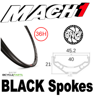 WHEEL - 27.5 / 650B Mach1 Trucky-40 36H P/j Black Rim,  1 SPEED CASS Nutted (135mm OLD) 6 Bolt Disc Sealed Novatec Black Hub,  Mach 1 BLACK Spokes