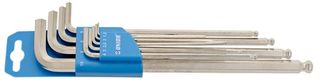 Unior,  9x ball-end hex wrench, long type dim. 1.5, 2, 2.5, 3, 4, 5, 6, 8, 10 on plastic clip 608534 Professional Bicycle tool set, quality guaranteed
