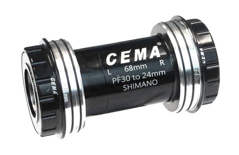 Bottom Bracket CEMA, Ceramic Hybrid, Interlock Adaptor, PF30 to 24mm interlock W:68/73 x OD:46, 24/24 for SHIMANO/FSA, Mod.SRC-BT-PF3024B