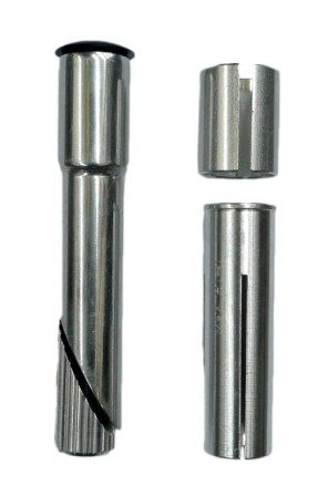 Converter/Adaptor for Quill to Ahead Stem, with Shims fits - Quill 22.2 & 25.4/Stem 1" & 1/18" Silver