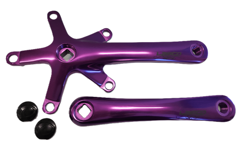 2 Piece Single Speed Crankset - 130BCD & 170mm Crank - For 103mm B.B. Purple, Alloy