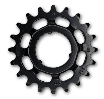 Sprocket R Shimano, ,Cr-Mo,   1/2 x 1/8" x 20T, black, for E-Bike. Quality KMC product - Works with Coaster & Internal gear hubs