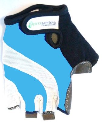 LIGHT BLUE GLOVES  -  PRO SERIES, Amara Palm, GEL Padding, LARGE
