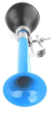 HORN - Trumpeter, Steel, 210mm Long, Fits All Standard Handlebars, Blue, Clean Motion