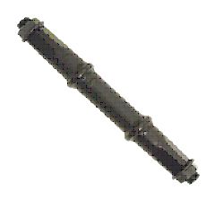 AXLE - Bottom Bracket Axle, Nut Type, 3U, 127.5mm, BLACK