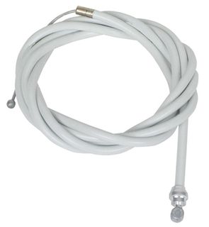 BRAKE CABLE -Inner & Outer, Rear, UNIVERSAL,  70" x 75" , extra long, w/2P liner WHITE colour 1.6mm galv. 7x6+6x10nipples