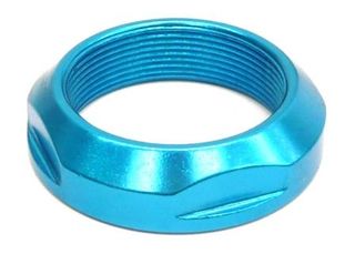 "add some BLING"   Lock Nut, BLUE, OD1 1/8 ID 25.4 dia,  Alloy