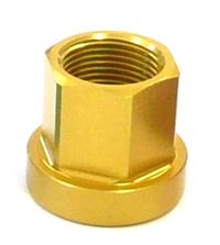 ALLOY HUB AXLE NUT - M14, Flange Type, Gold