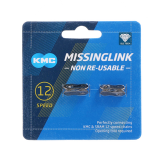 Connecting Link for 12 Speed, NON Re-Usable, KMC, Card of 2, SILVER