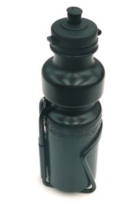 BOTTLE - 750cc, With Black Alloy Cage, BLACK