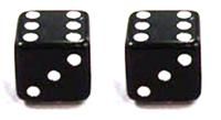 Valve Cap BLACK Dice A/V 2pce