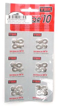 CHAIN CONNECTOR - Missing Links, 10 Speed, 5.88mm, SILVER (6 per Card)