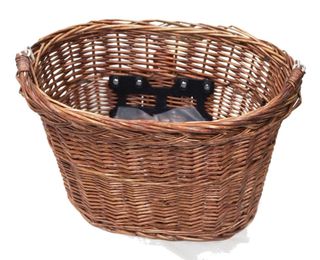BASKET - Front, Wicker, Q/R, Oval Shape, With Handle, 350mm x 260mm x 220mm
