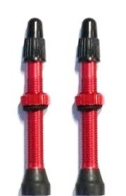 Tubeless Valves, Alloy, RED, w/ext O-ring, 44mm (2 Pcs per bag) FV/PV