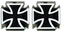 Valve cap for A/V,  Iron Cross, Black, Qty 2 in plastic bag