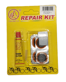 Repair Kit Card With 5 Assorted Cold Patches - 2x25mm, 2x35x25mm, 1x50x30mm, Rubber Solution & Metal Grater