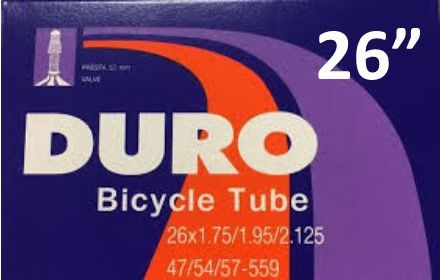 LAST STOCK CLEARANCE  - Tube 26 x 1.90/2.125 F/V 33mm, Duro brand, Classic stock