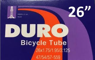LAST STOCK CLEARANCE  - Tube 26 x 1.90/2.125 F/V 33mm, Duro brand, Classic stock