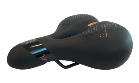 260 x 213mm Ladies Saddle, Ergonomic - Vinyl Top, Memory Foam, DDK, Made in Taiwan