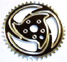 "Very special pricing"  CHAIN RING  1/2 x 1/8 x 44T, CNC, For BMX, Alloy  BLACK with SILVER teeth