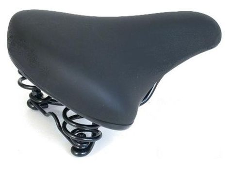 Saddle, Ladies,  Spring, PU Foam, Vacuum technology 250 x 210mm BLACK ( saddle clamp not included )