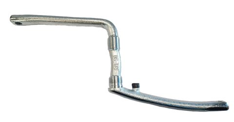 175mm - One Piece Crank With Pivot - Chrome Plated Steel, Silver