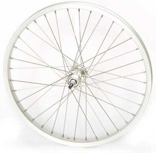 WHEEL REAR, SCREW-ON, NUTTED, 110 OLD, 20''ALLOY 36h SILVER S/S spokes   (ex-Classic)