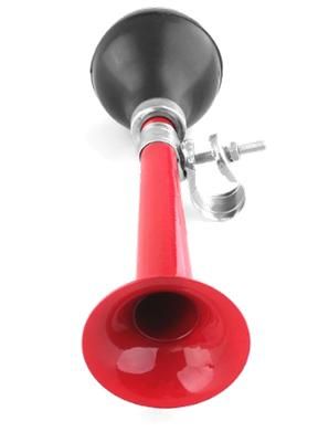 HORN - Trumpeter, Steel, 210mm Long, Fits All Standard Handlebars, Red, Clean Motion