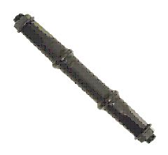 AXLE - Bottom Bracket Axle, Nut Type, 3R, 129mm, BLACK