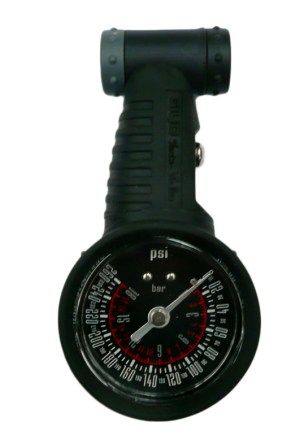 Tyre pressure gauge, Analogue, A/V & F/V(schrader/presta) compatible.