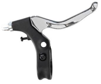 Brake Lever, 2 Finger Type (Sold In Pairs), V-Brake, BLACK/SILVER