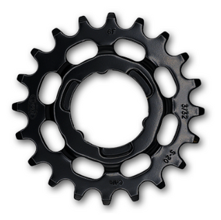 Sprocket R Shimano,    1/2 x 3/32" x 20T, cr-moly, black, for E-Bike.   Quality KMC product - Works with Coaster & Internal gear hubs
