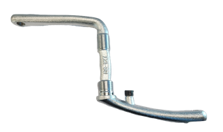 127mm - One Piece Crank With Pivot - Steel, Silver