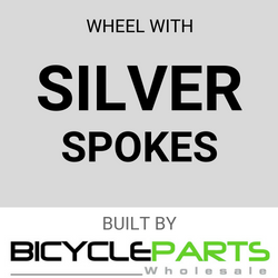 Wheel 22x1.75 S/w Alloy Silver Rim , Steel Chrome Front Nutted 5/16 Axle Hub , Silver Spokes.