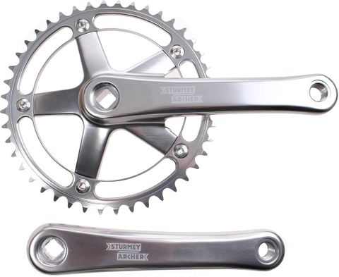 Crankset Sturmey Archer 1/2x1/8, 42T alloy, all silver w170mm (BCD 144)