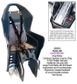 BABY SEAT - POLISPORT Koolah, Rack Mount, 3 Point Safety Harness, Additional Security Belt, Dark GREY/SILVER (Baby Seat ONLY - Rack NOT included - Will fit racks from 120mm - 185mm wide.)