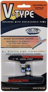 BRAKE PADS - KOOL STOP  V BRAKE HOLDER DUAL COMPOUND   KSVBHDL